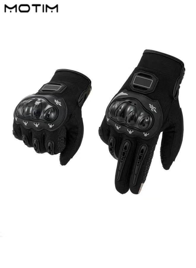 Motim Touch Screen Motorcycle Full Finger Gloves, Racing Gloves with Non Slip Rubber, Wear-Resistant, Good Grip Hard Knuckle Motorbike Protection Gloves - Image 5